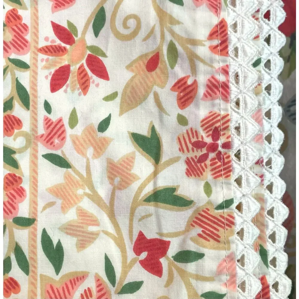 Vintage Floral Twin Sheet Set‎ 70s 80s Shabby Chic Cottage Romantic Traditional